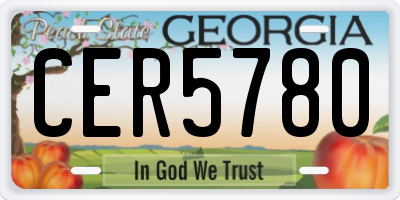 GA license plate CER5780