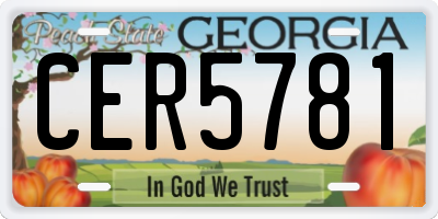 GA license plate CER5781