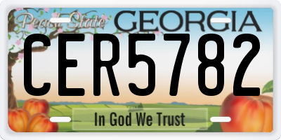 GA license plate CER5782