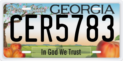 GA license plate CER5783