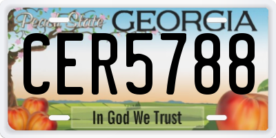 GA license plate CER5788