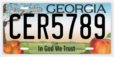 GA license plate CER5789