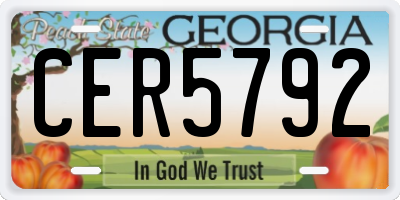 GA license plate CER5792