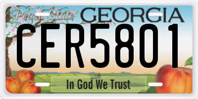 GA license plate CER5801