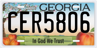 GA license plate CER5806