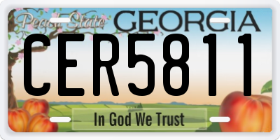 GA license plate CER5811