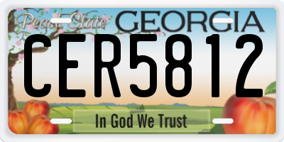 GA license plate CER5812