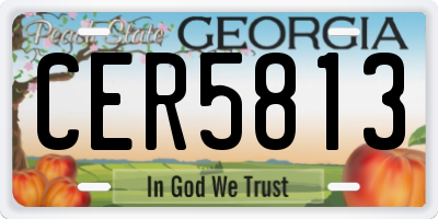 GA license plate CER5813