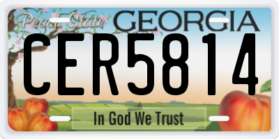 GA license plate CER5814