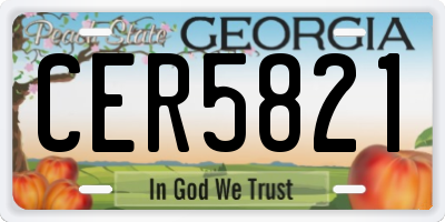 GA license plate CER5821