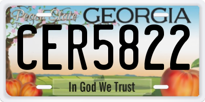 GA license plate CER5822