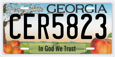 GA license plate CER5823