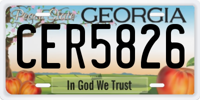 GA license plate CER5826