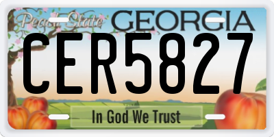 GA license plate CER5827