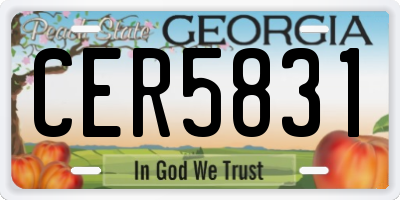 GA license plate CER5831