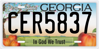 GA license plate CER5837