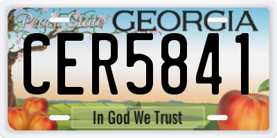 GA license plate CER5841
