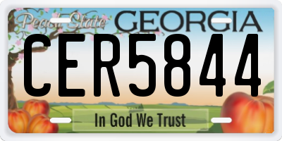 GA license plate CER5844
