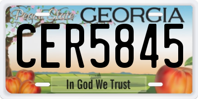 GA license plate CER5845