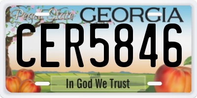 GA license plate CER5846