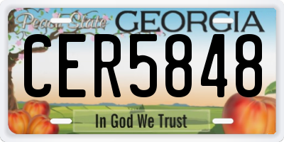 GA license plate CER5848
