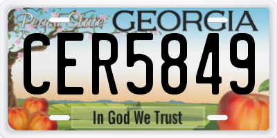 GA license plate CER5849