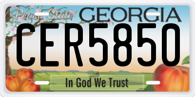 GA license plate CER5850
