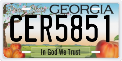 GA license plate CER5851