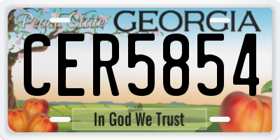 GA license plate CER5854