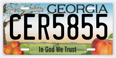 GA license plate CER5855