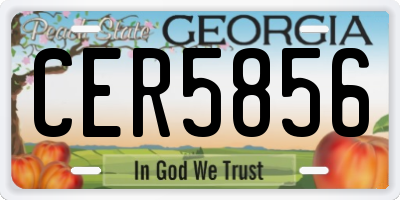 GA license plate CER5856