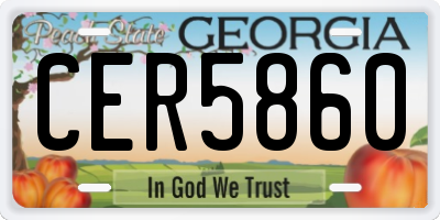 GA license plate CER5860