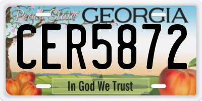 GA license plate CER5872