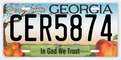 GA license plate CER5874