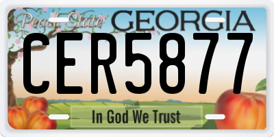 GA license plate CER5877