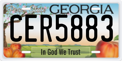 GA license plate CER5883