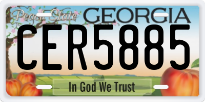 GA license plate CER5885