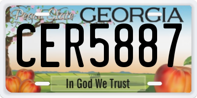 GA license plate CER5887