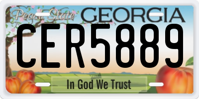 GA license plate CER5889