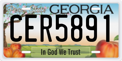 GA license plate CER5891