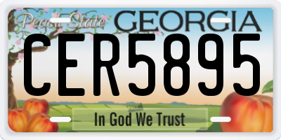 GA license plate CER5895