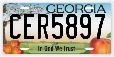 GA license plate CER5897