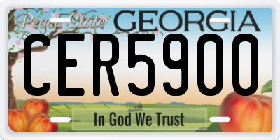 GA license plate CER5900
