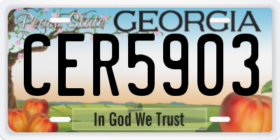 GA license plate CER5903
