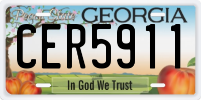 GA license plate CER5911