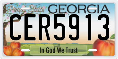 GA license plate CER5913