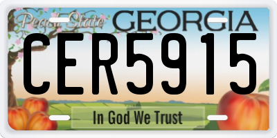 GA license plate CER5915
