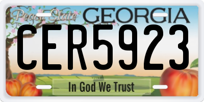 GA license plate CER5923