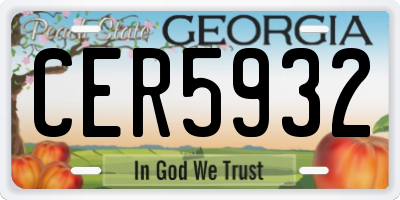 GA license plate CER5932