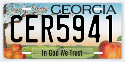 GA license plate CER5941